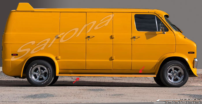 Custom Dodge Van  Long Wheel Base Running Boards (1971 - 2003) - $650.00 (Part #DG-009-SB)